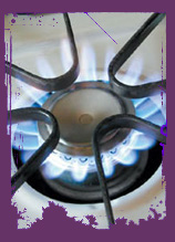 Gas stove burner flame